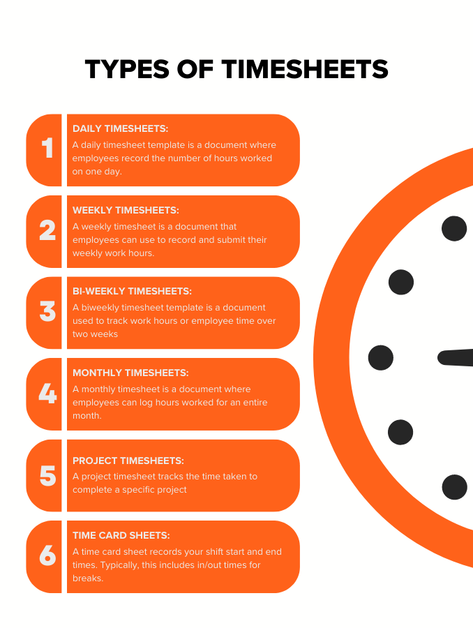 Types of timesheets